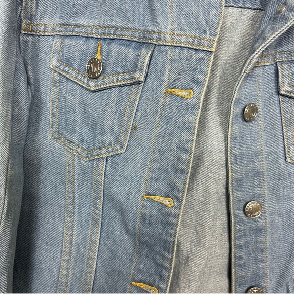 DAYA BY ZENDAYA BELL SLEEVE BUTTON UP DENIM JACKET SIZE SMALL - Picture 14 of 16